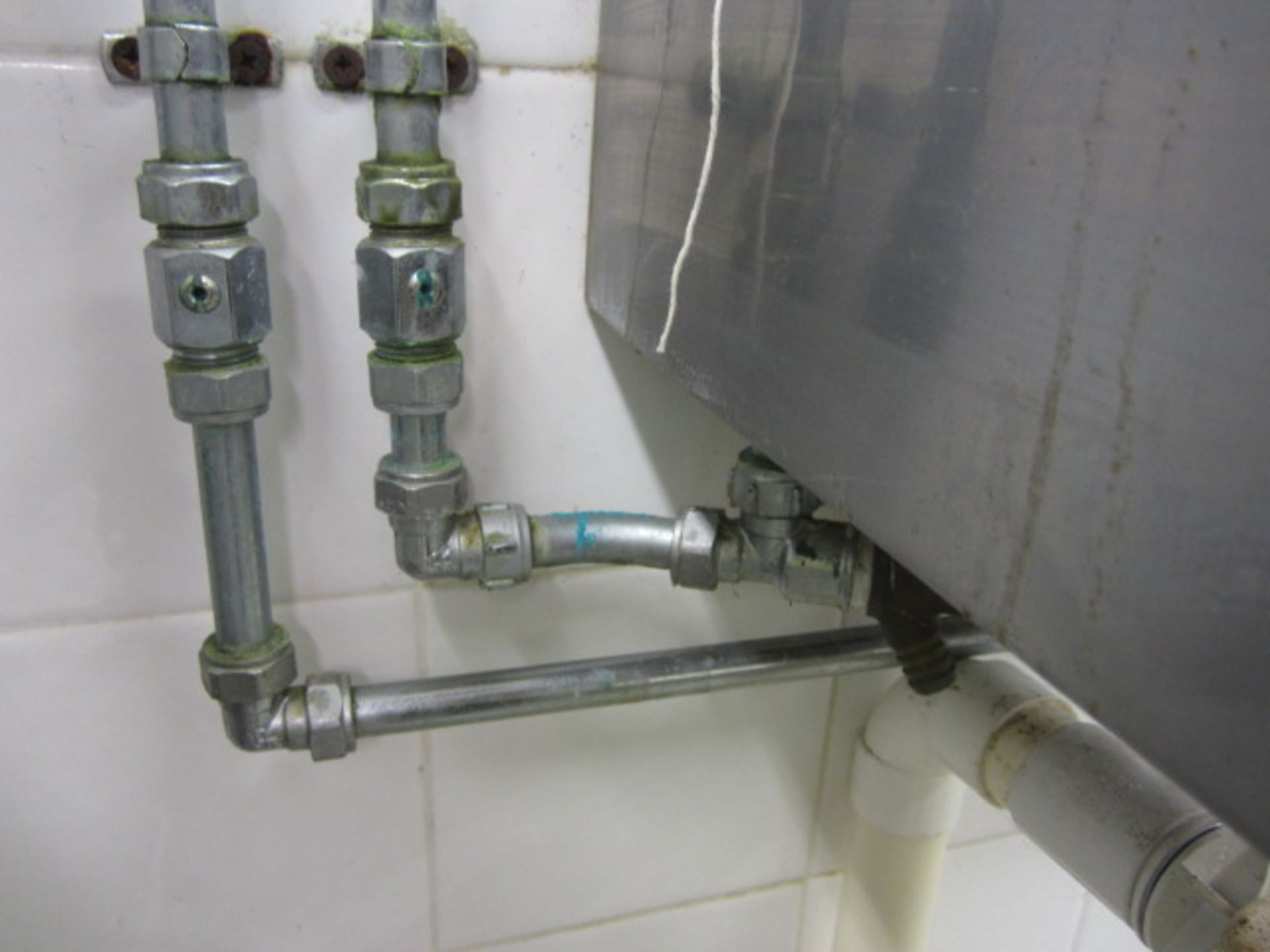 Two stainless steel wall mounted hand basins - Disconnection to be undertaken by the purchaser - Image 2 of 4