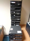 Thirteen various IBM desktop PC towers