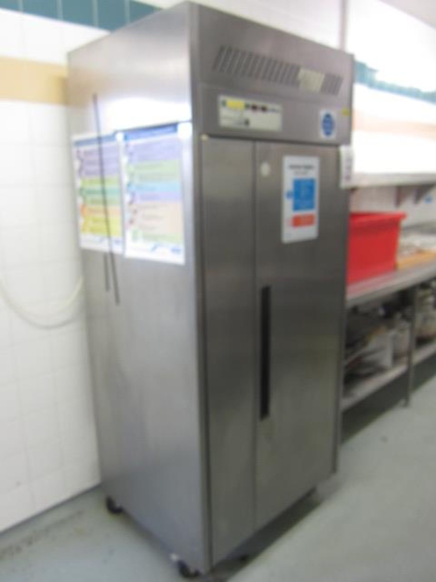 Williams stainless steel single door commercial fridge, approx. size 800mm x 870mm x H1970mm,
