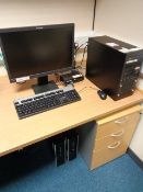Desktop PC, flat screen monitor, keyboard, mouse