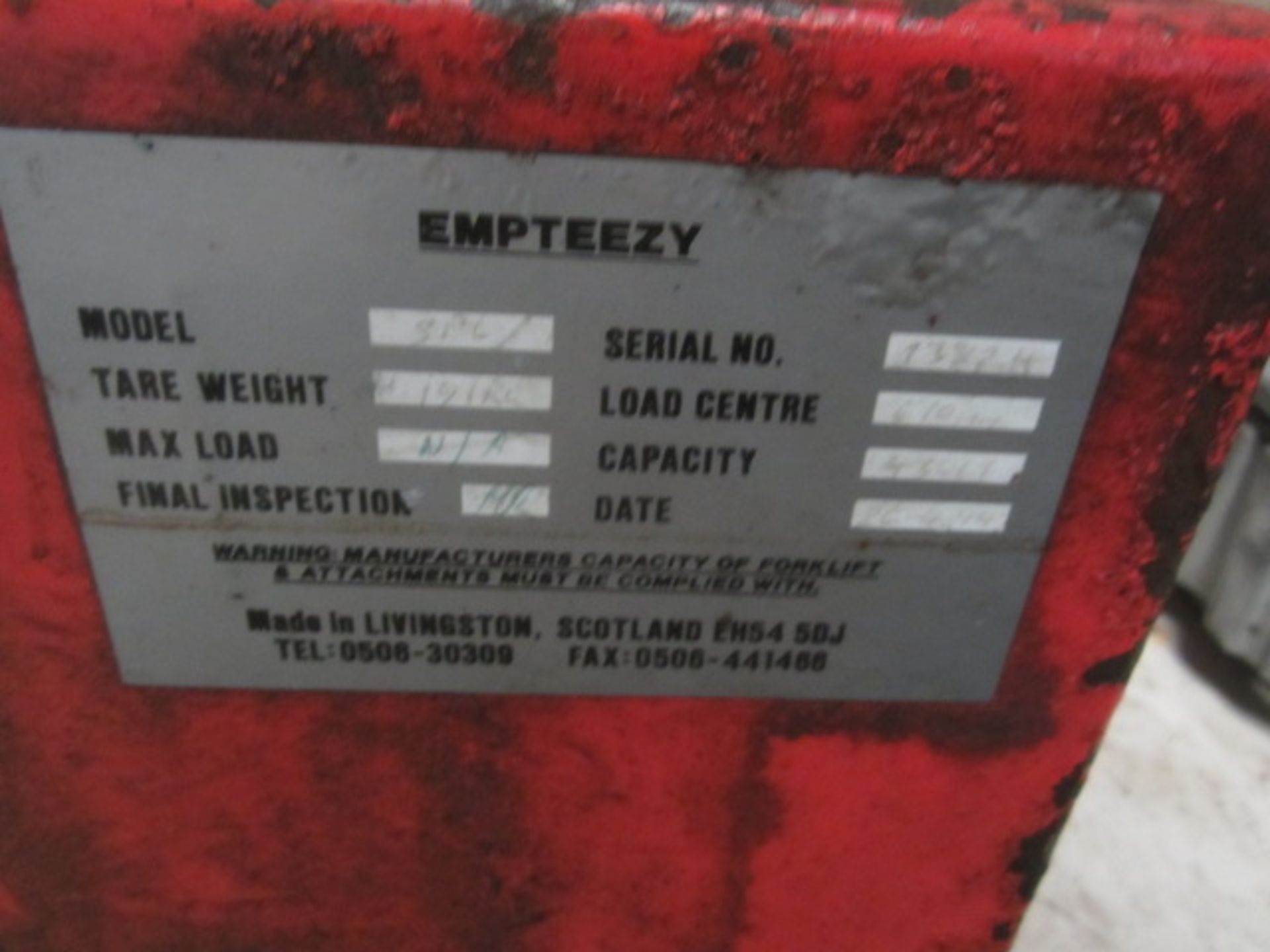 Empteezy SPC steel framed forklift mounting bunded pallet, serial no. 1382-4, 2000 x 1250mm - Image 2 of 2