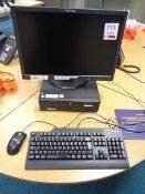 Lenovo Thinkcentre desktop PC, LCD flat screen monitor, keyboard, mouse