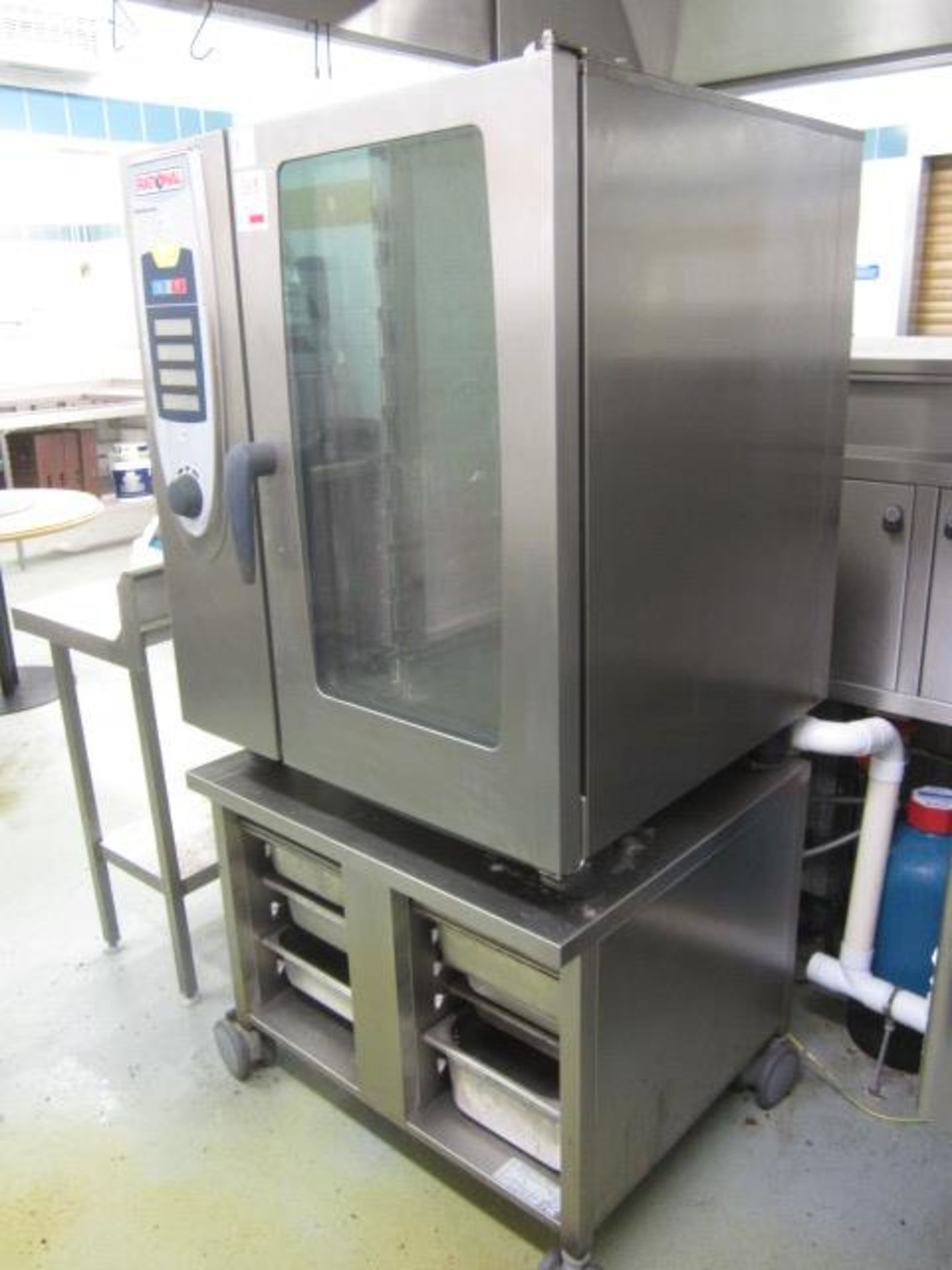 Rational stainless steel shelf cooker centre, model SC101, serial no. AC400/50-60, mounted on - Image 2 of 5