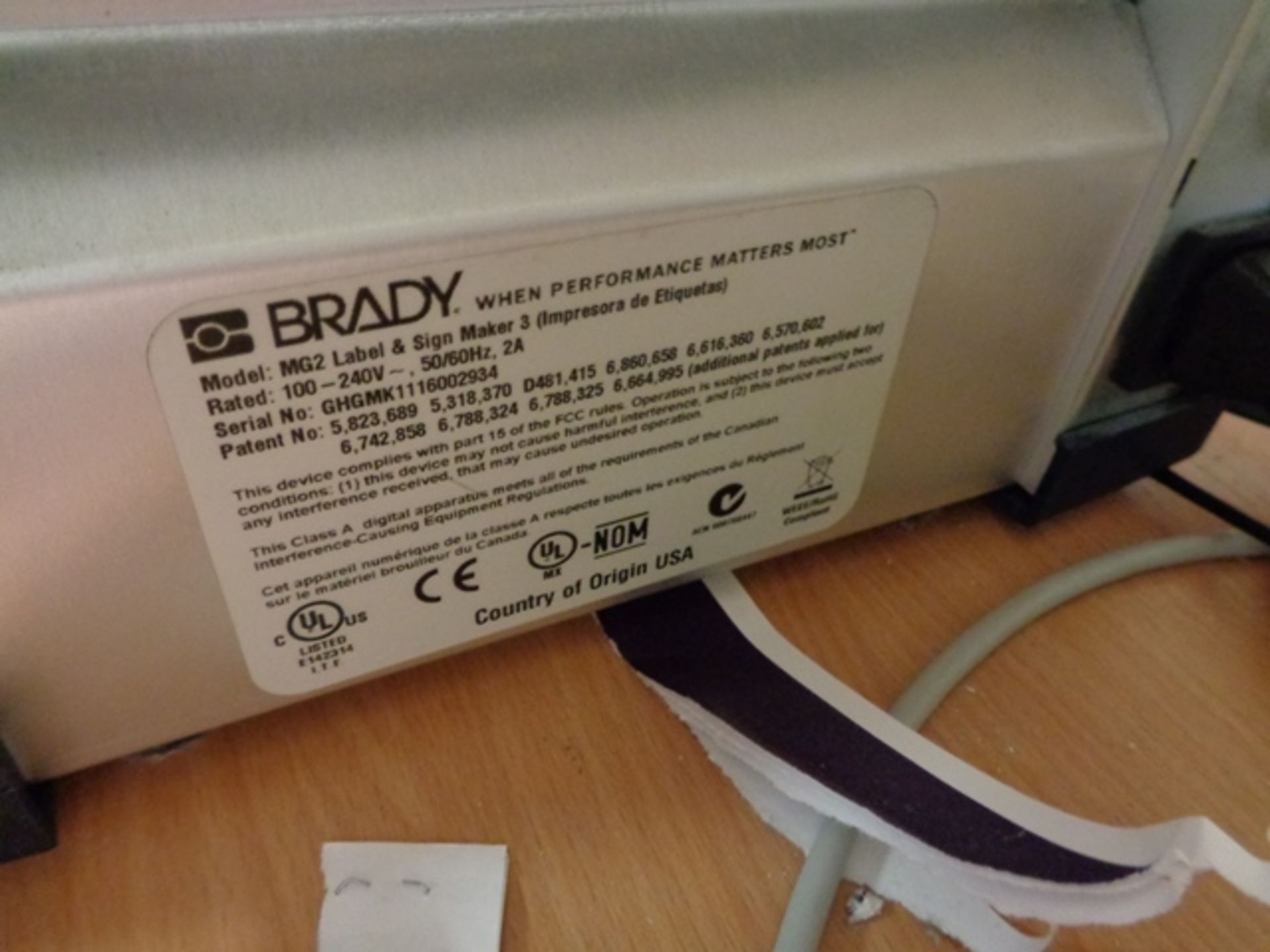 Brady Global Mark 2 printer - Image 2 of 2