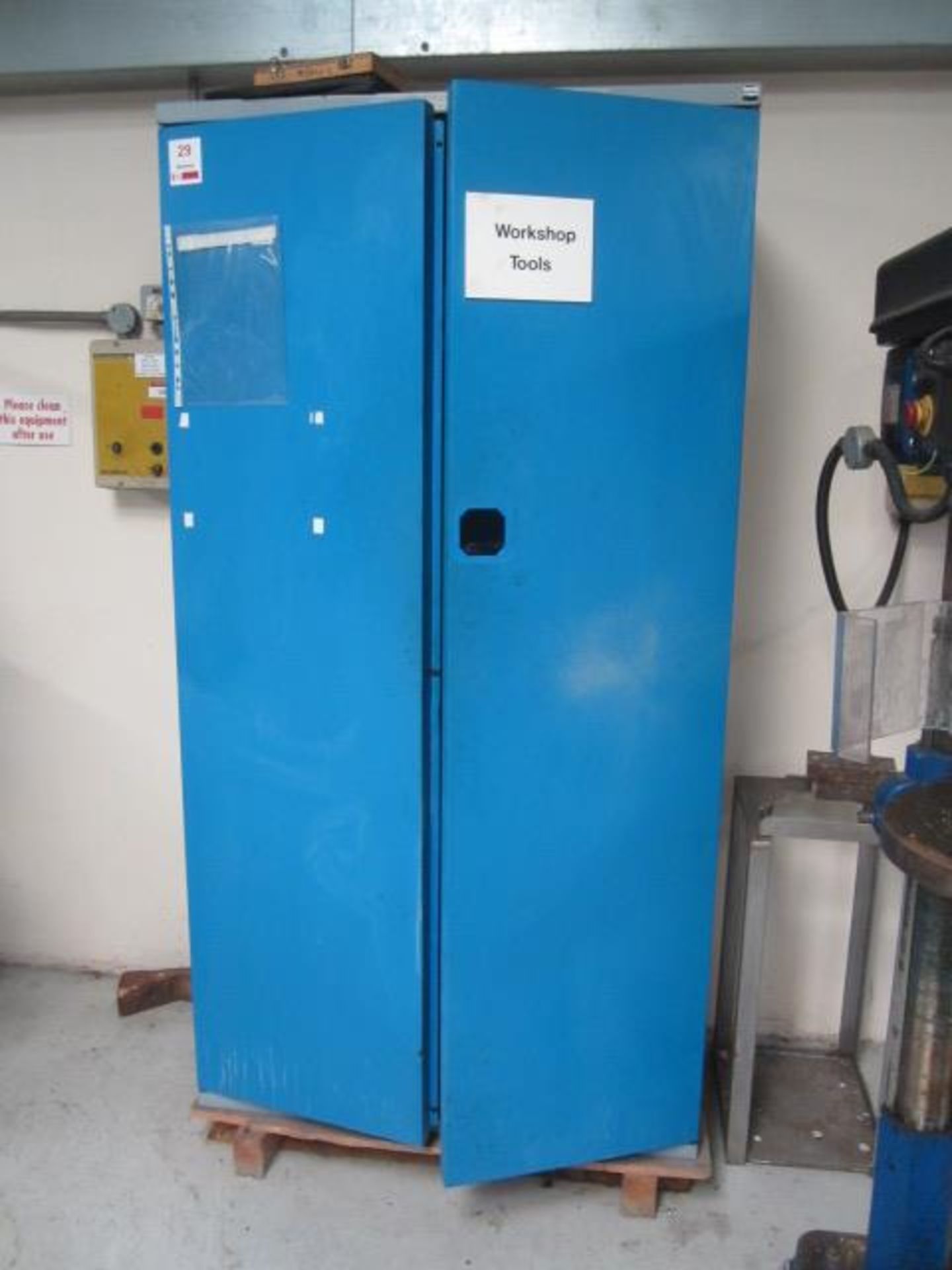 Bolt Compact twin door steel framed workshop cabinet and contents to include threading tools,