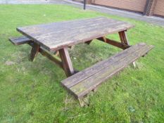 Timber framed picnic bench, 1750 x 750mm table size