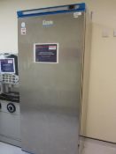 LEC commercial stainless steel single door fridge, 780mm x 700mm x H2m, model CFS600ST, serial no.