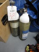 Two Drager compressed air cylinders