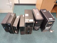 Seven various desktop PC towers (working condition unknown)