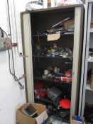 Five assorted steel storage cupboards - excluding contents