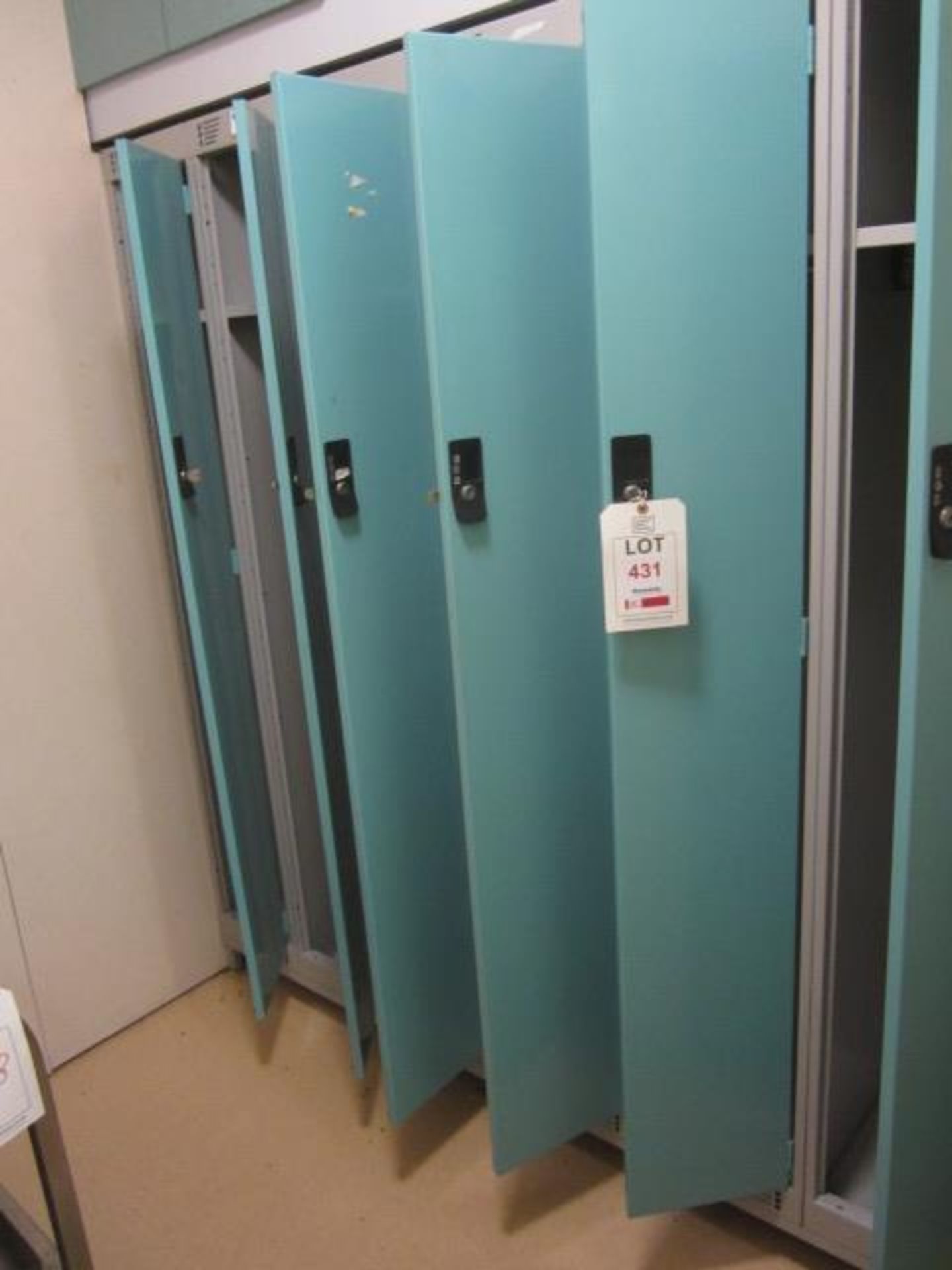 Six metal single door personnel lockers