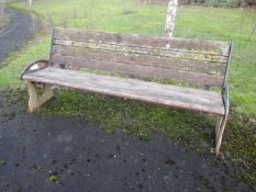 Metal framed timber slatted bench, 1800mm length (Please Note: bolted to the floor, puchaser to