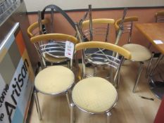 Nine chrome frame upholstered seat canteen chairs