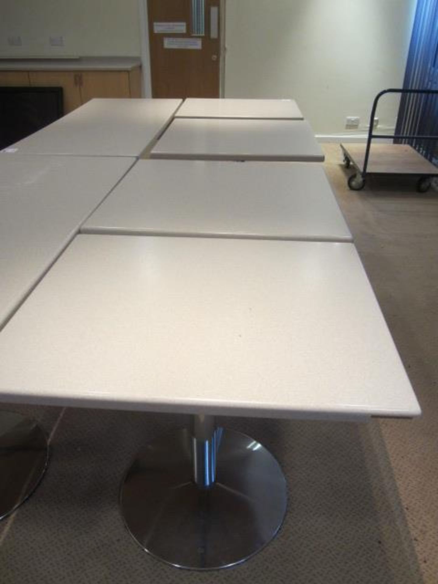 Four rectangular marble top tables, 900mm x 750mm - Image 4 of 4