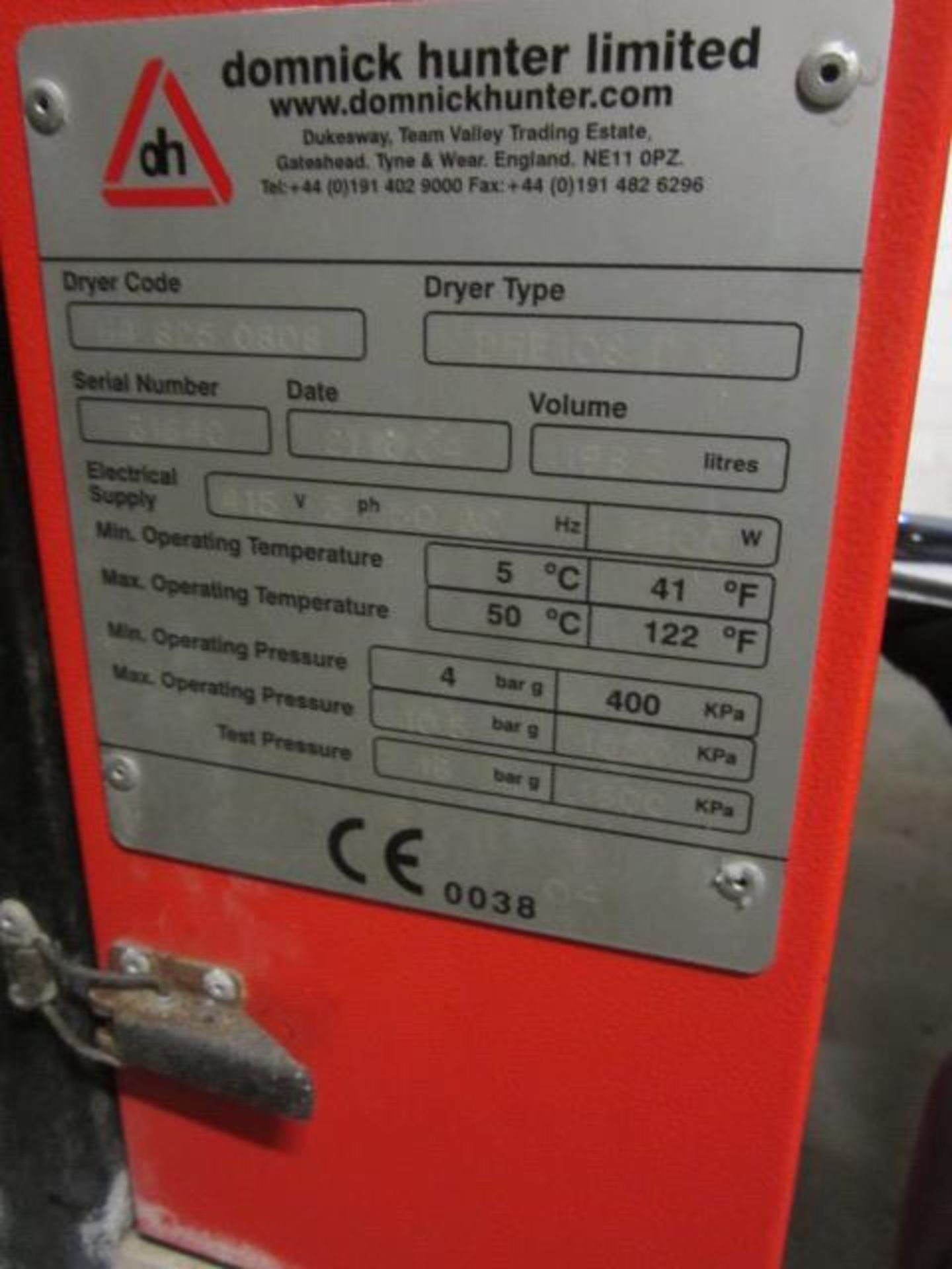 Domnick Hunter Ltd Pneu Dri high efficiency air dryer, type DHE108 D/S, serial no. 31640 (2004), - Bild 2 aus 6