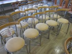 Ten chrome frame upholstered seat canteen chairs