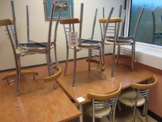 Nine chrome frame upholstered seat canteen chairs