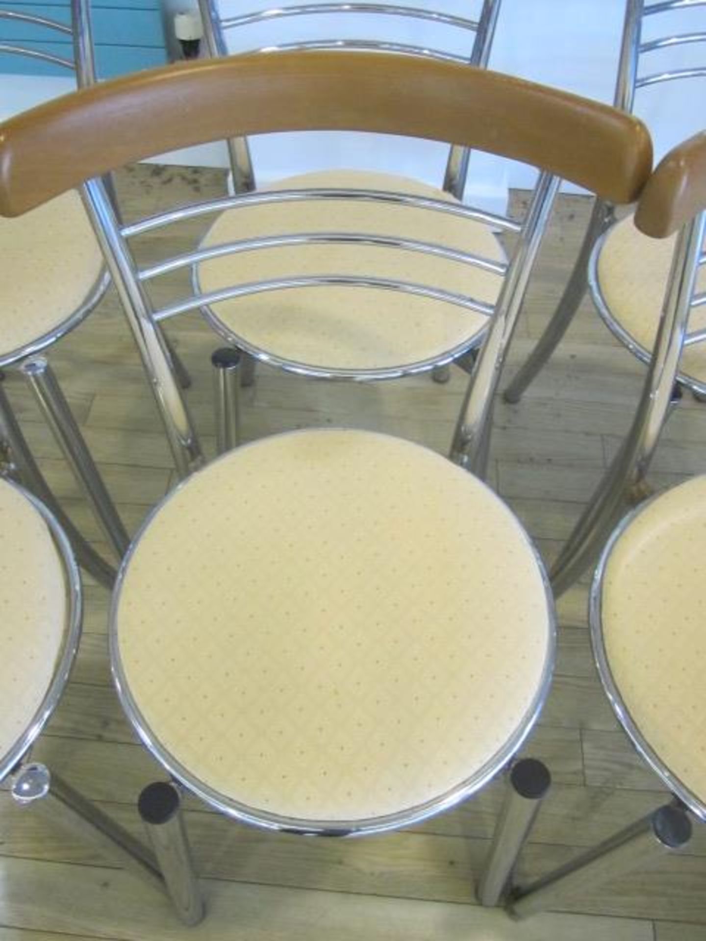 Eight chrome frame upholstered seat canteen chairs - Image 2 of 3