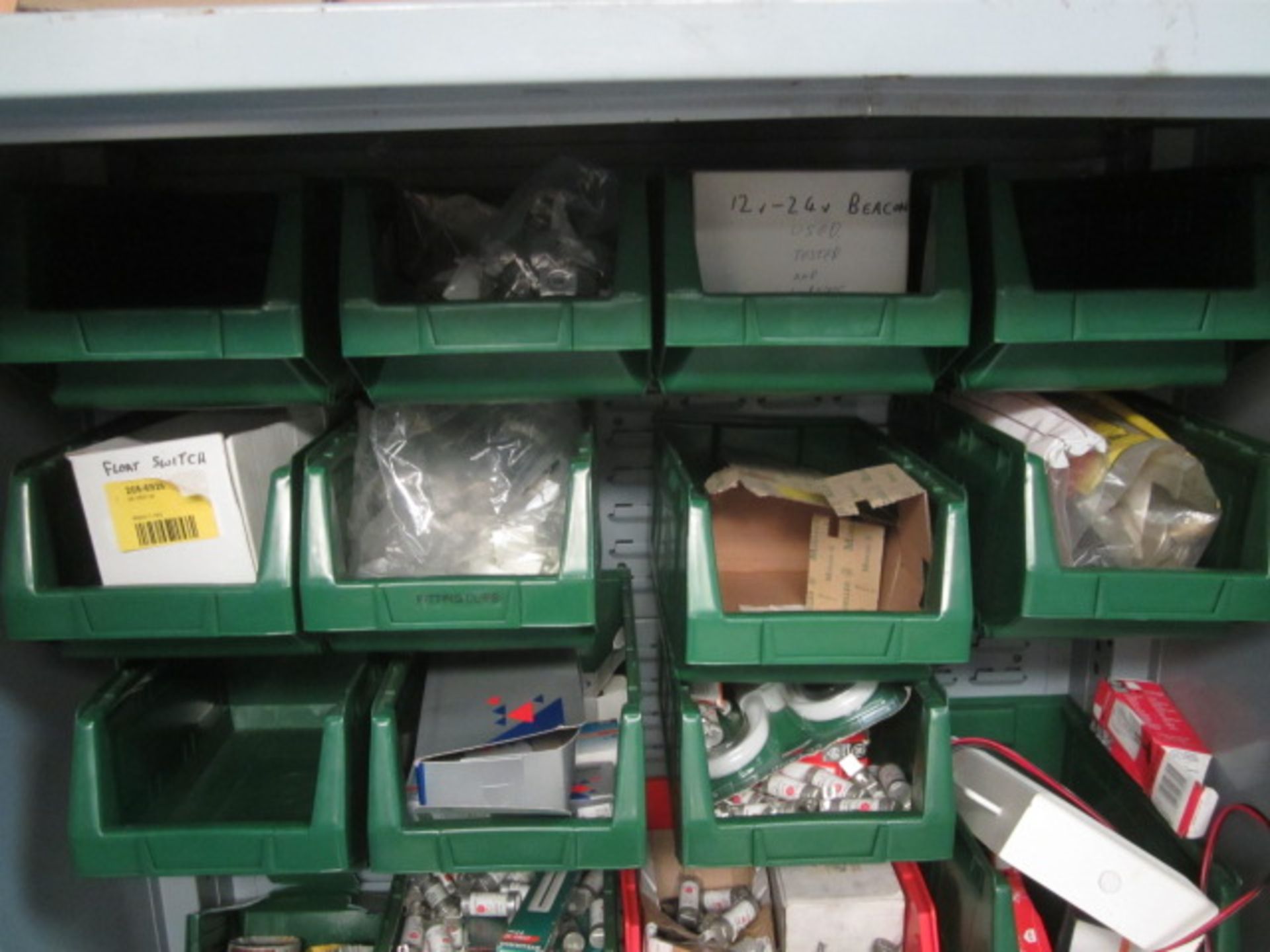 Bolt Compact twin door steel framed workshop cabinet and contents to include assorted fuses, - Image 7 of 8