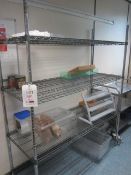 Two chrome framed 4 shelf storage racks, 1200mm x 600mm x 1.7m