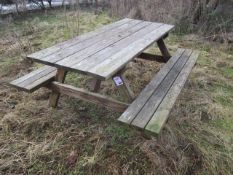 Timber framed picnic bench, 1750 x 750mm table size