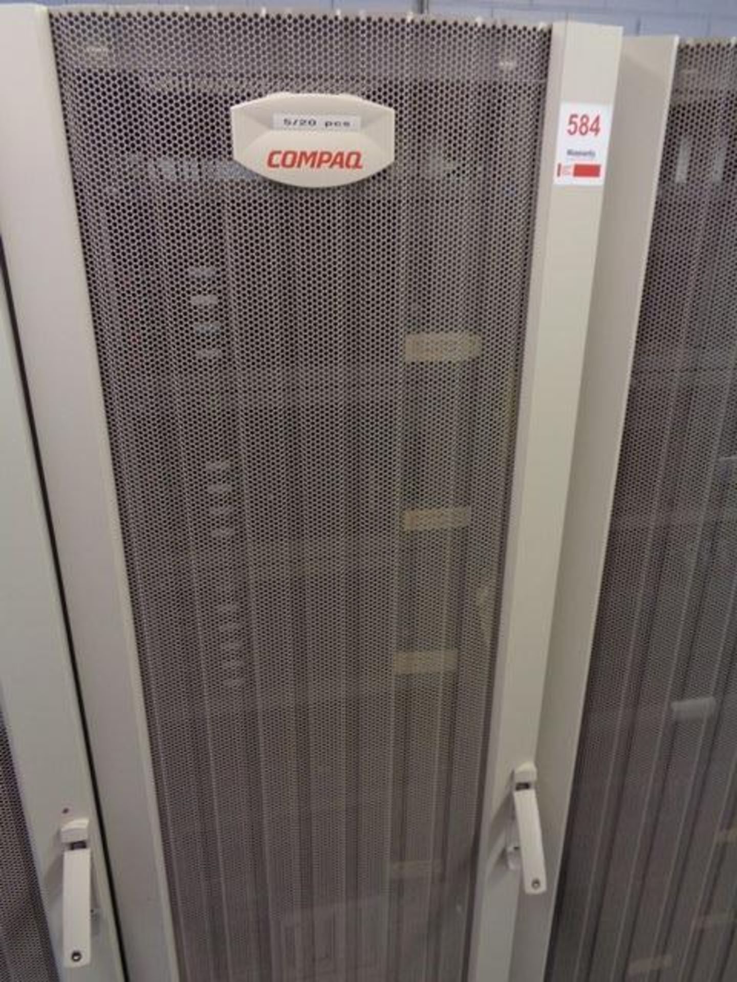 Compaq server cabinet (ref. 5/20) and contents, to include three HP ...