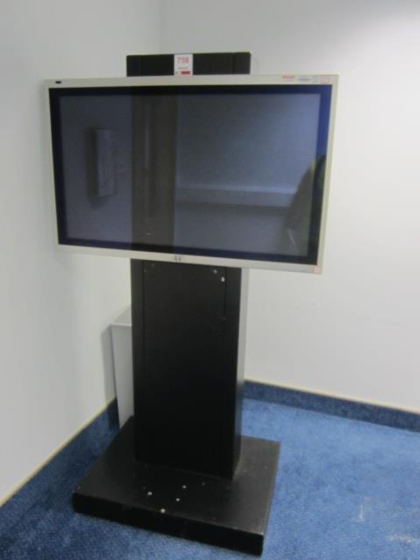 JVC 42" flat screen monitor, mounted mobile stand