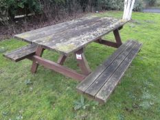 Timber framed picnic bench, 1750 x 750mm table size