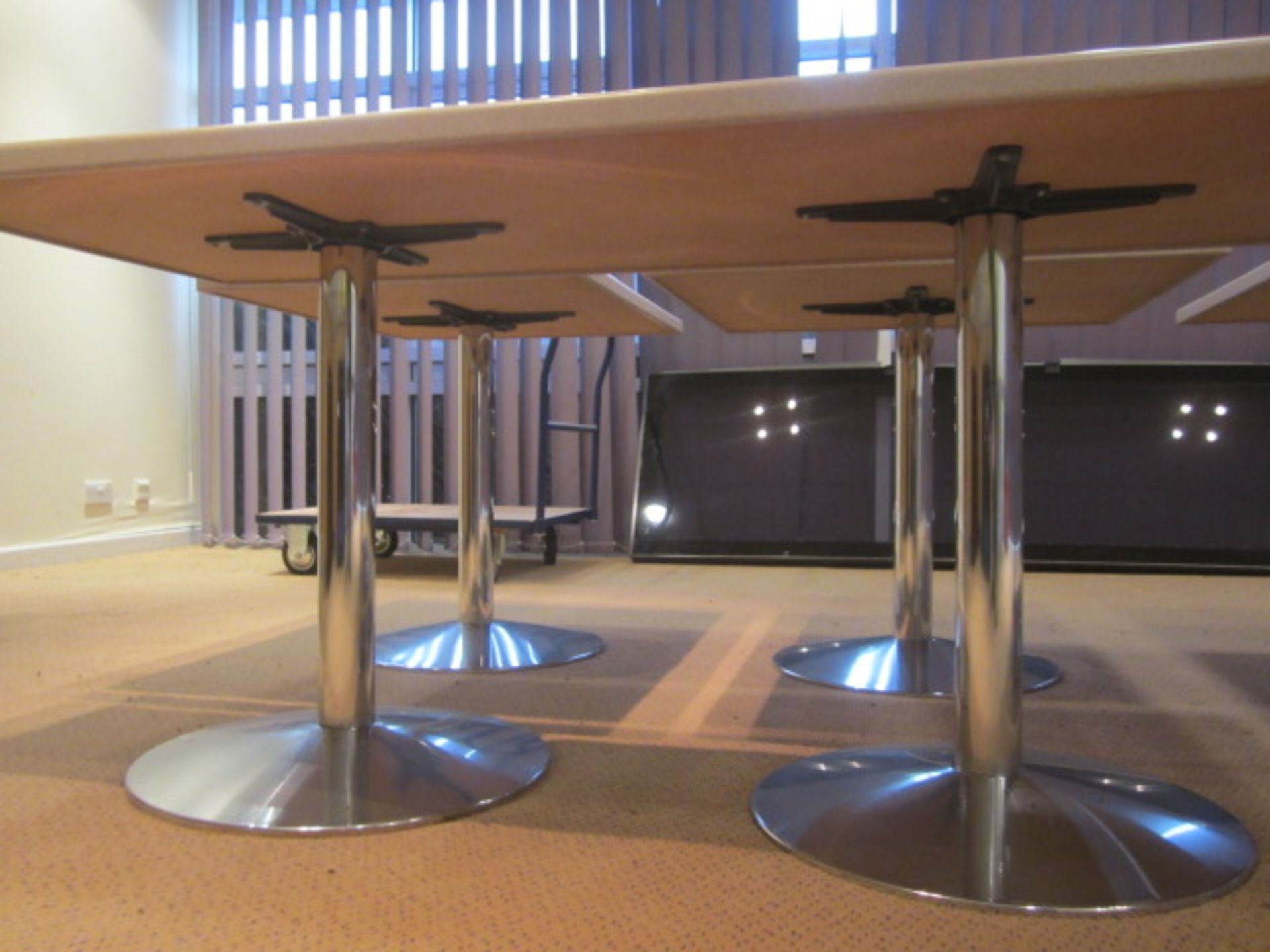 Two rectangular marble effect topped tables, 1750mm x 750mm - Image 2 of 3