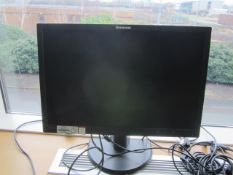 Five assorted flat screen monitors