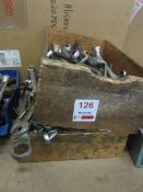 Quantity of assorted ring and open end spanners