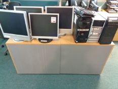 Four various LCD monitors