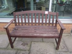 Timber framed slatted bench, 1250mm length