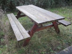 Timber framed picnic bench, 1750 x 750mm table size