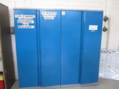 Two steel 2 door storage cupboards