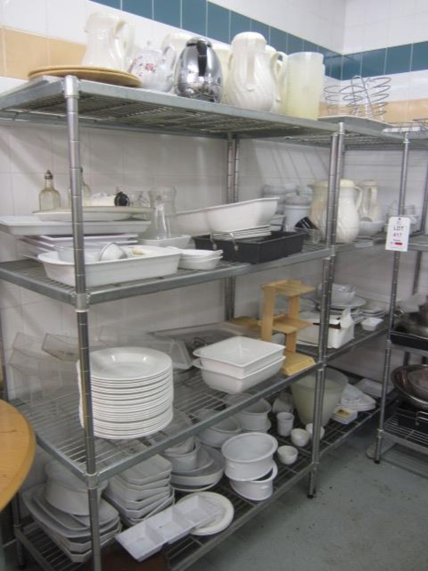 Three chrome frame 4 shelf racks, 1200mm x 600mm - excludes contents - Image 2 of 3