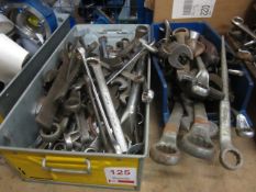 Quantity of assorted ring and open end spanners