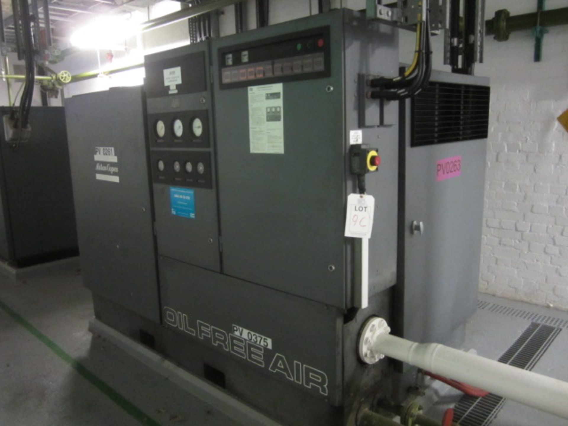 Atlas Copco ZR3 rotary screw air compressor, model ZR 3M ARP, oil free air, s/n: ARP182556/900552.10