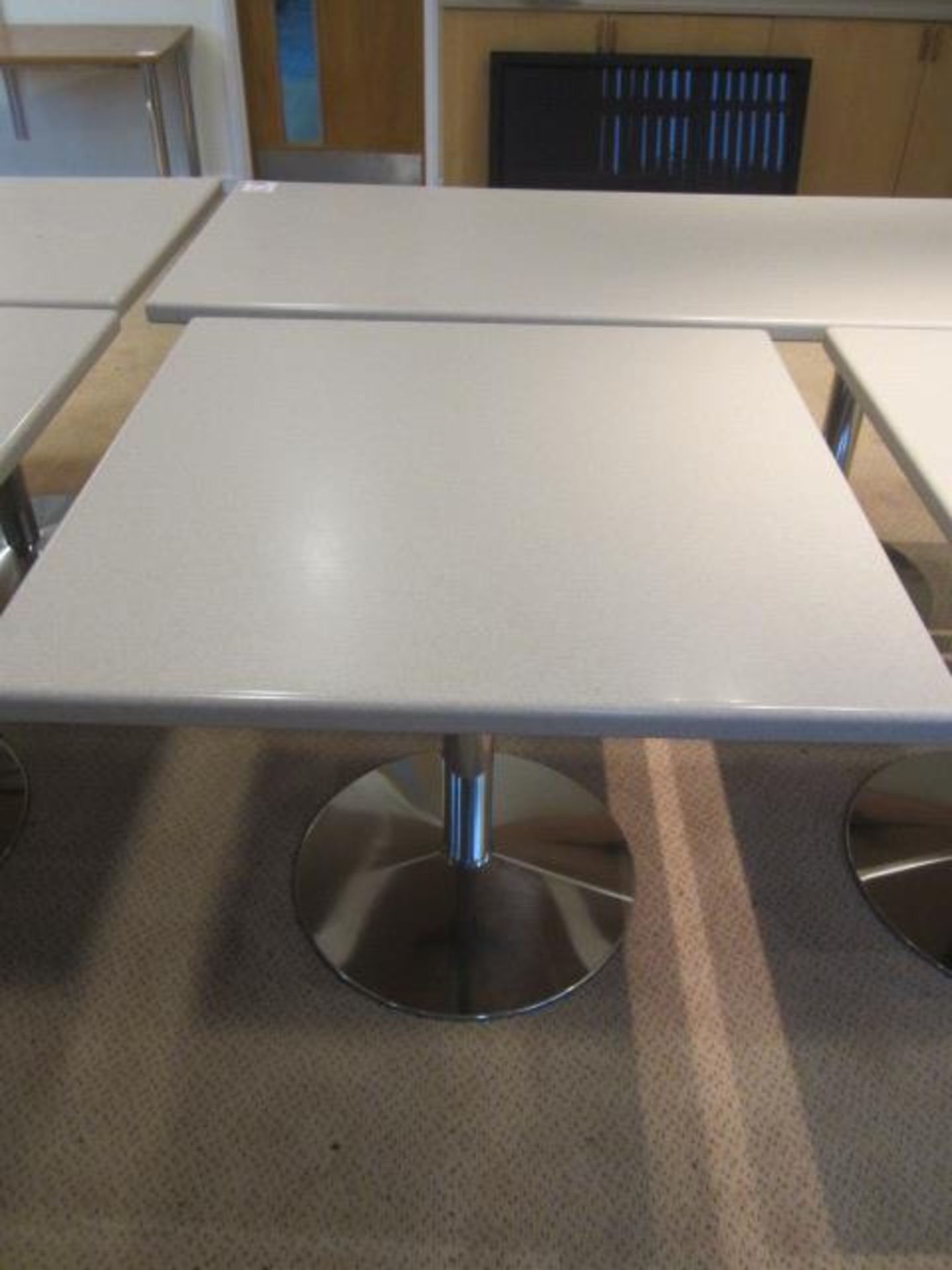 Four rectangular marble top tables, 900mm x 750mm - Image 2 of 4