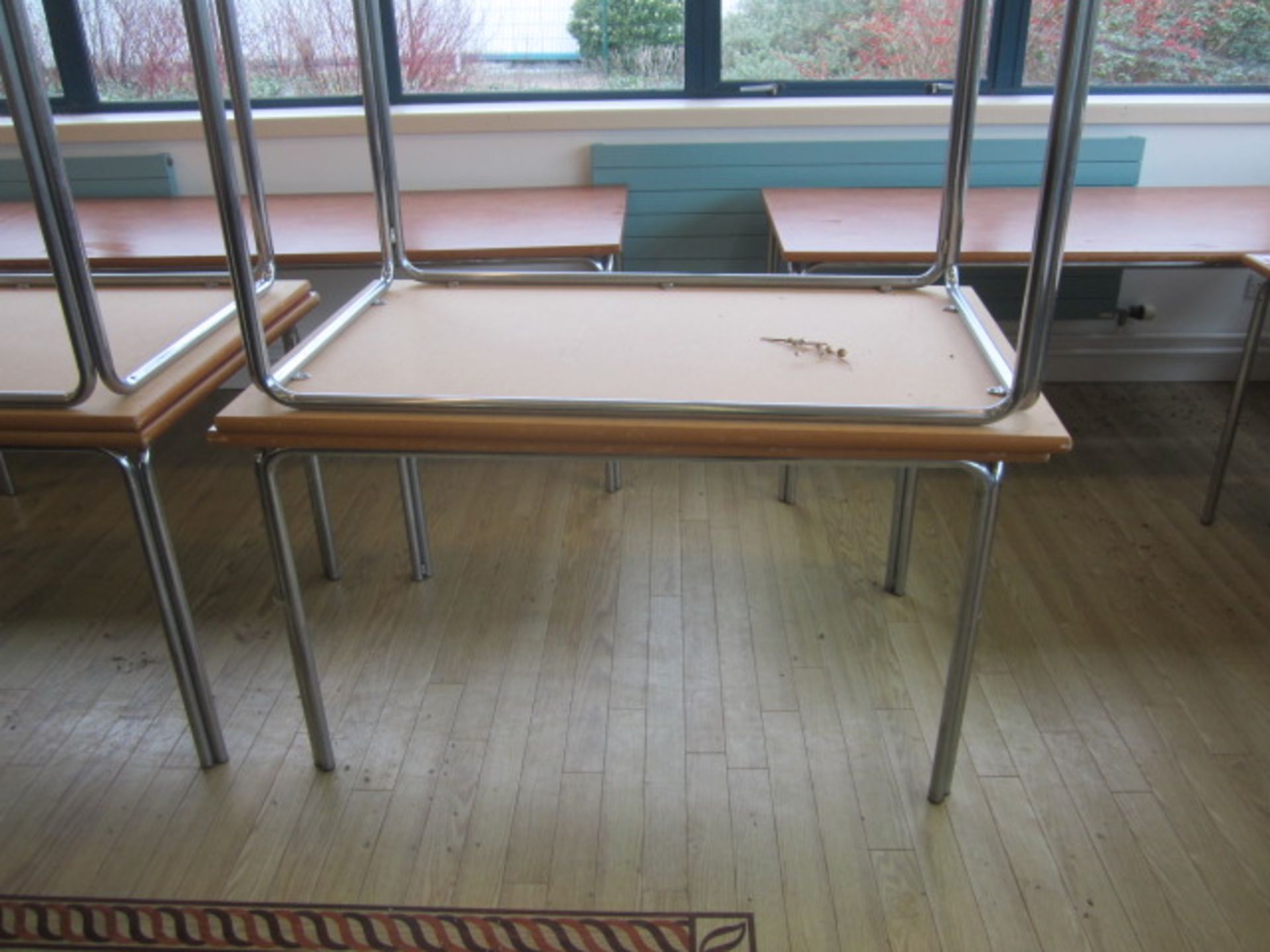 Four veneered top rectangular canteen tables, 1250mm x 760mm - Image 3 of 3