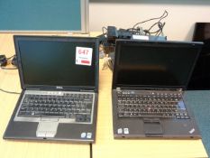 Two various laptops incl. Dell Latitude D630 and Lenovo T400 (working condition unknown) and five