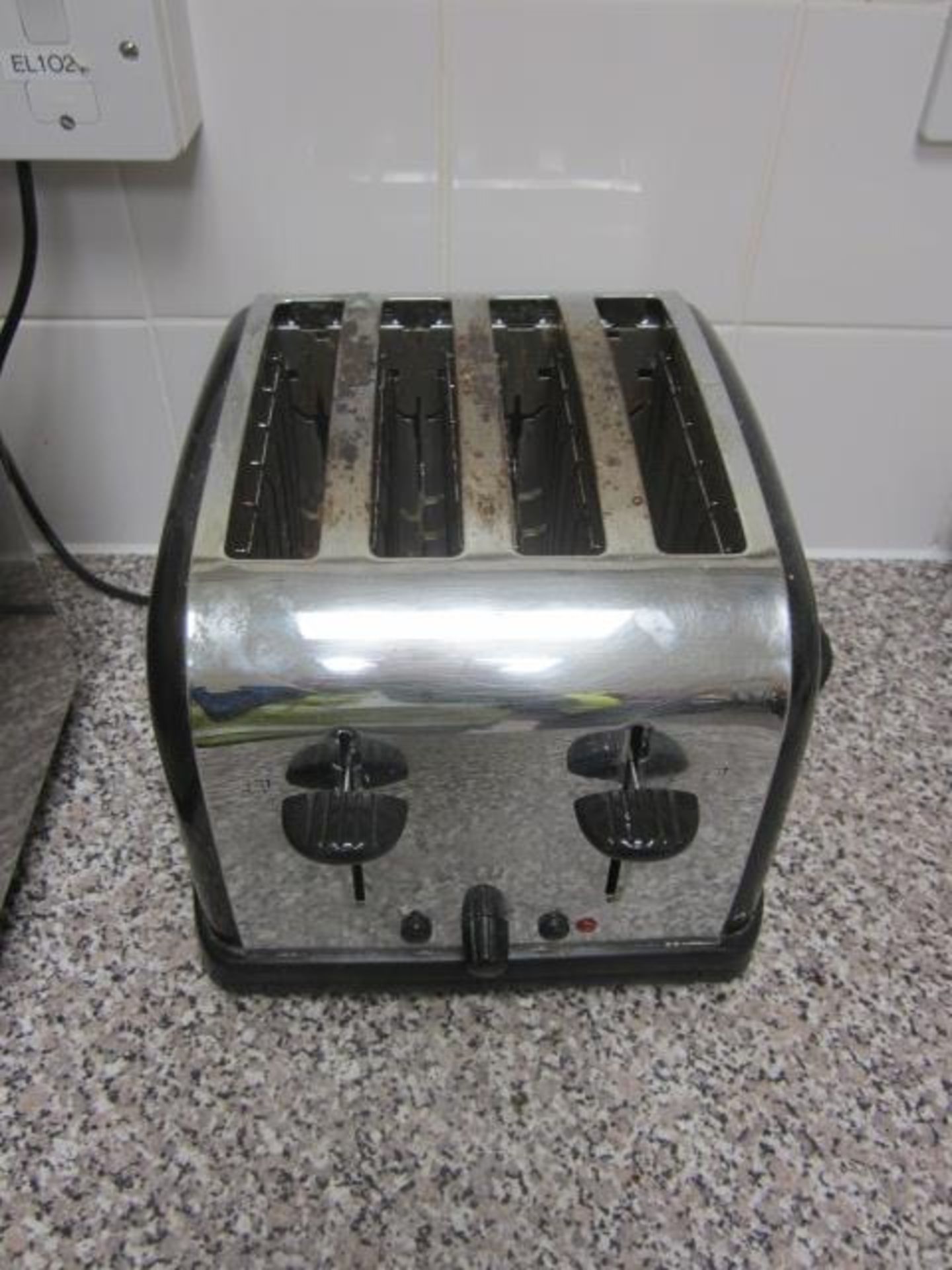 Hotpoint LLB20 undercounter domestic fridge, Russell Hobbs 4 slice toaster - Disconnection to be - Image 3 of 3