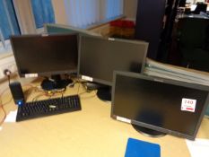 Three Lenovo Thinkvision LCD monitors