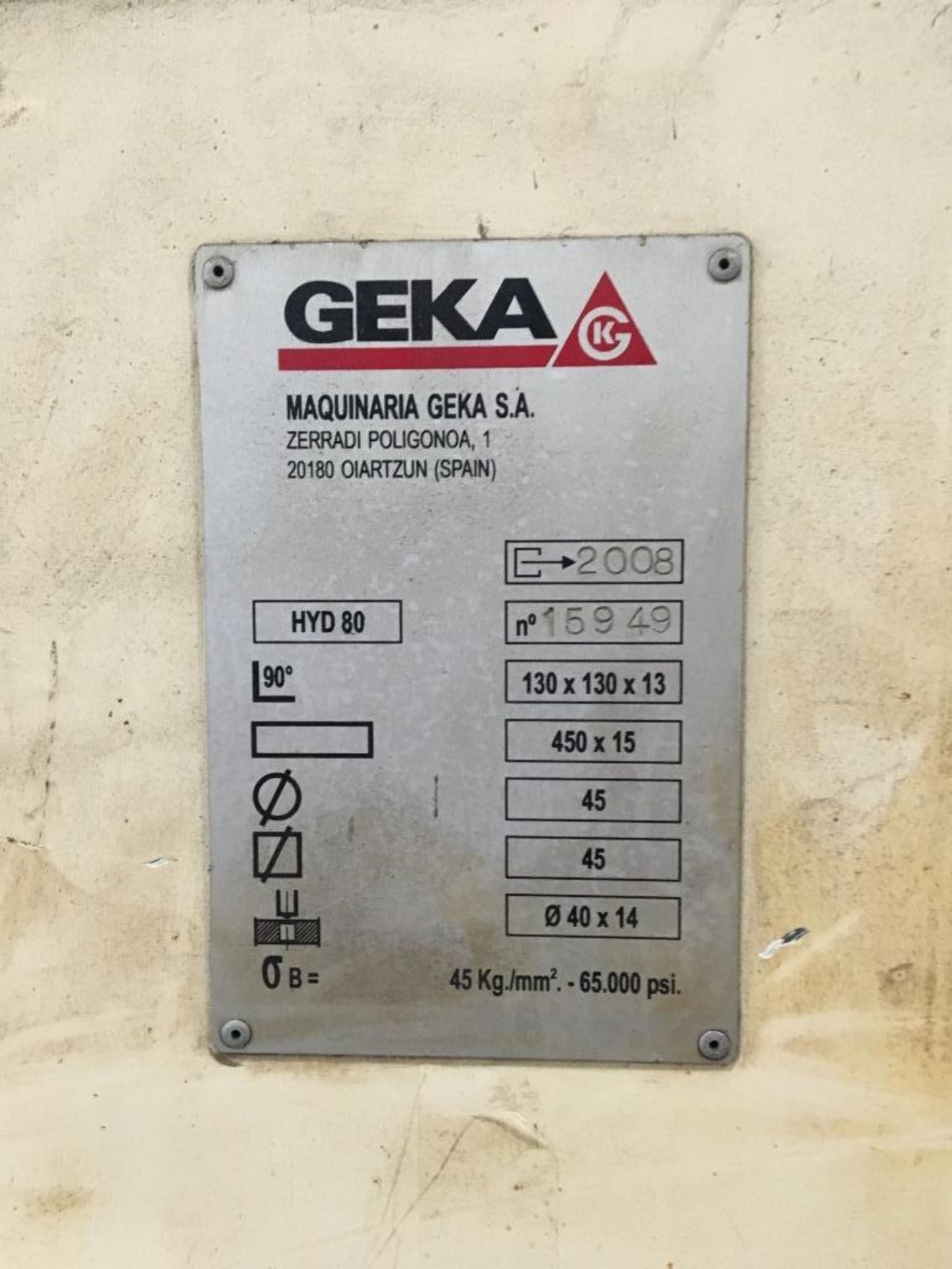 Geka Hydracrop 80 metal worker, Year: 2008 - Image 6 of 9