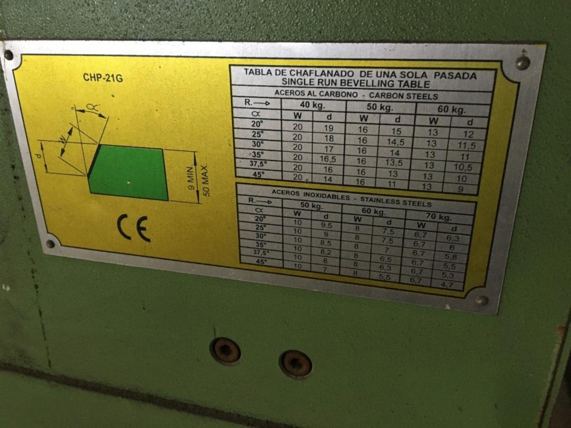 Cevisa CHP-21G bevelling machine no. 2210, Year 2008 - Image 4 of 5