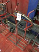 Oxy/ Acetylene bottle trolley with set of hoses, gauges and mixer