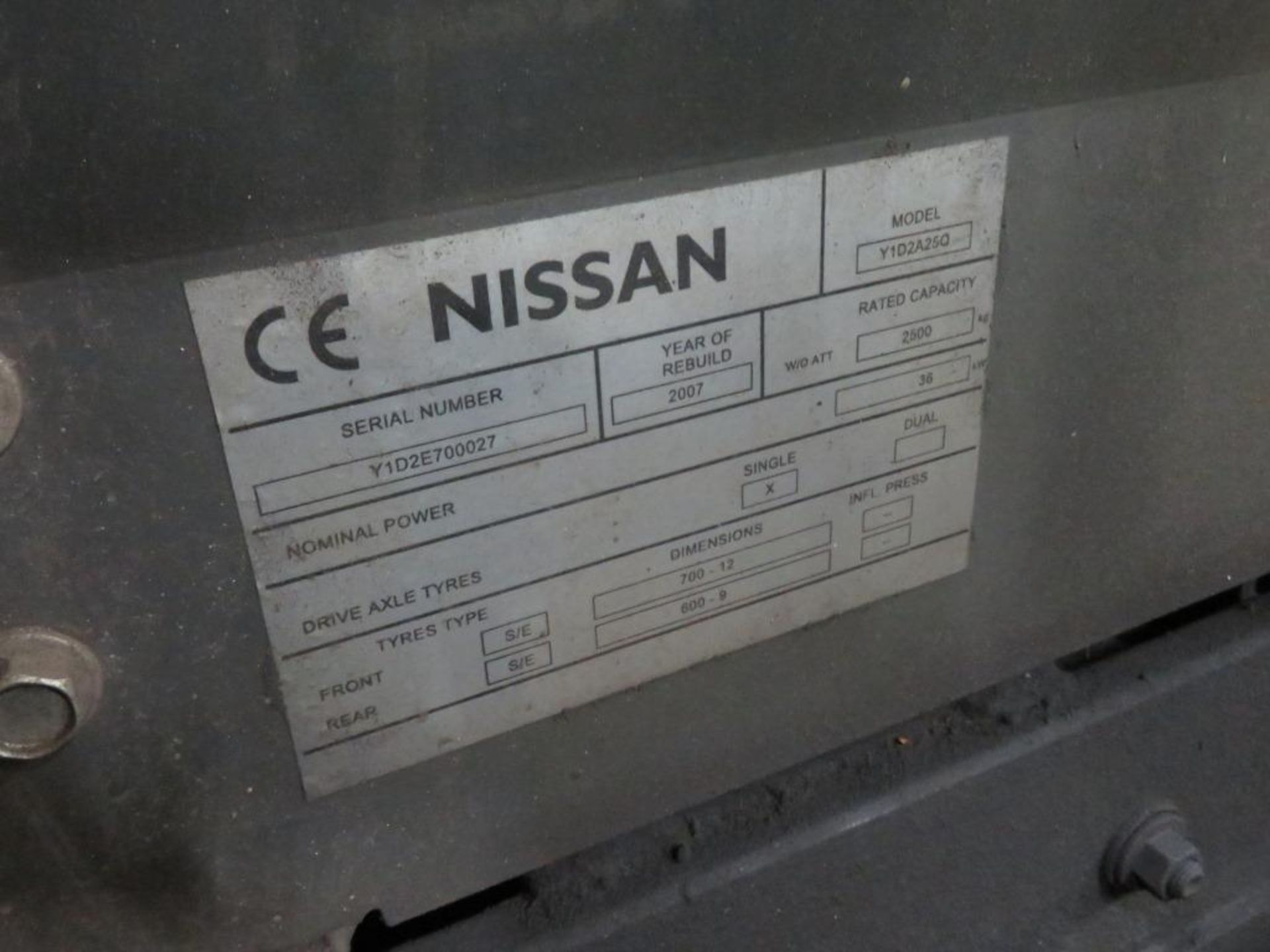 Nissan 2.5 ton diesel forklift truck - Image 8 of 20