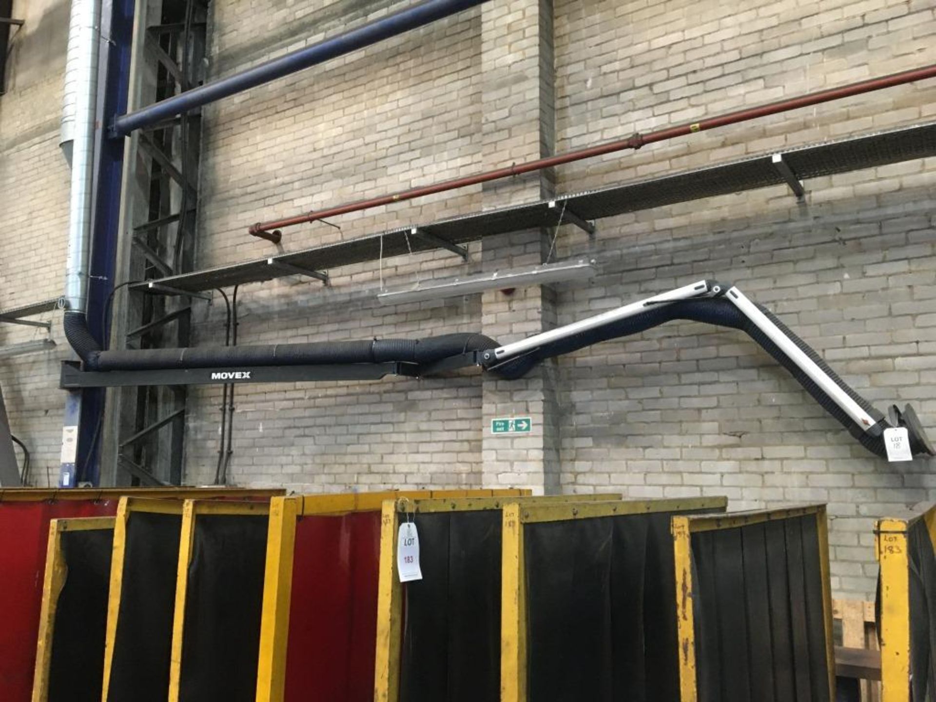 Eighteen Movex fume extraction arms and associated flexible hose ducting - Image 6 of 20