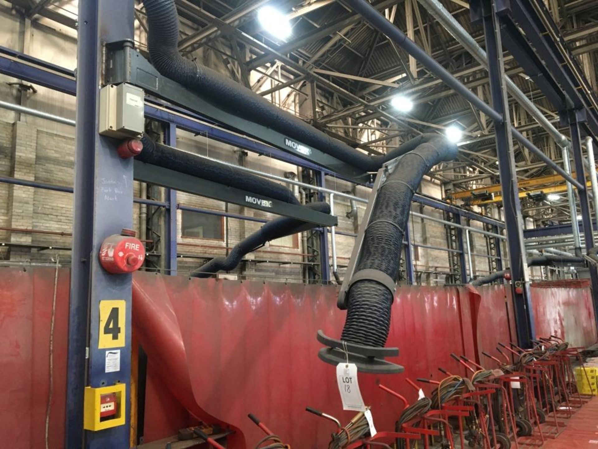 Eighteen Movex fume extraction arms and associated flexible hose ducting - Image 18 of 20