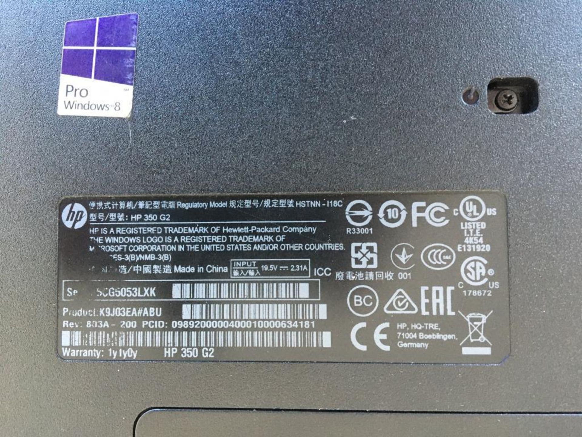 HP 350 G2 laptop computer, no power charger (Windows Pro 8, Intel i5 processor) Please Note: All HDD - Image 3 of 3